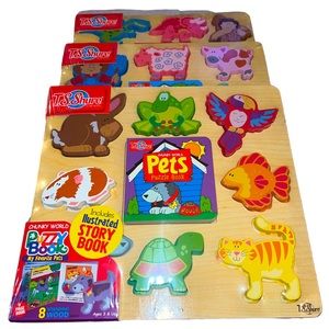 NWT!  Bendon Wooden Puzzle and Buzzy Book sets - Lot of 3- BRAND NEW!!